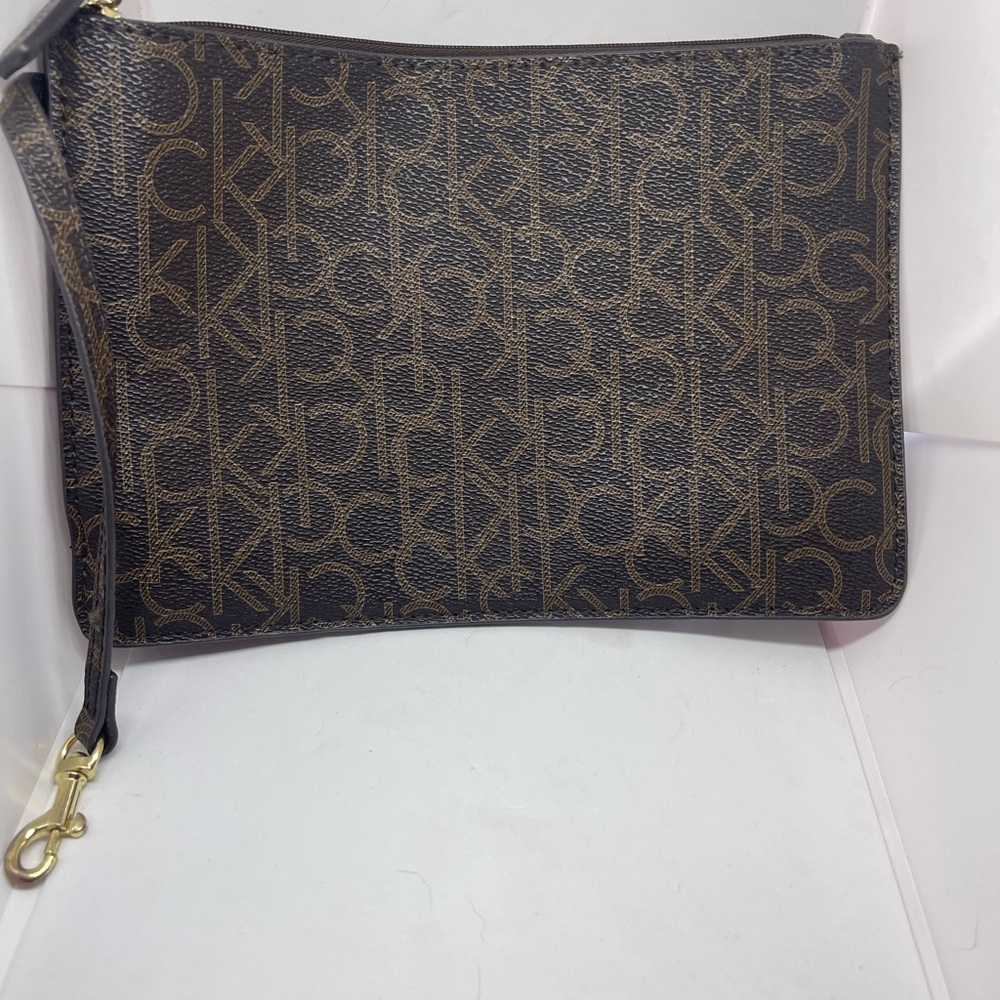 Calvin‎ Klein Black and Brown Monogram Clutch - Picture 5 of 7